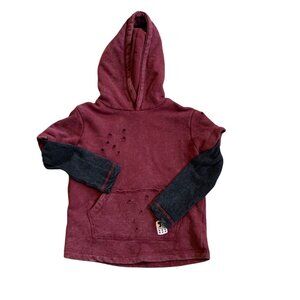 Joe's Jeans Distressed Grunge Hooded Sweatshirt 5